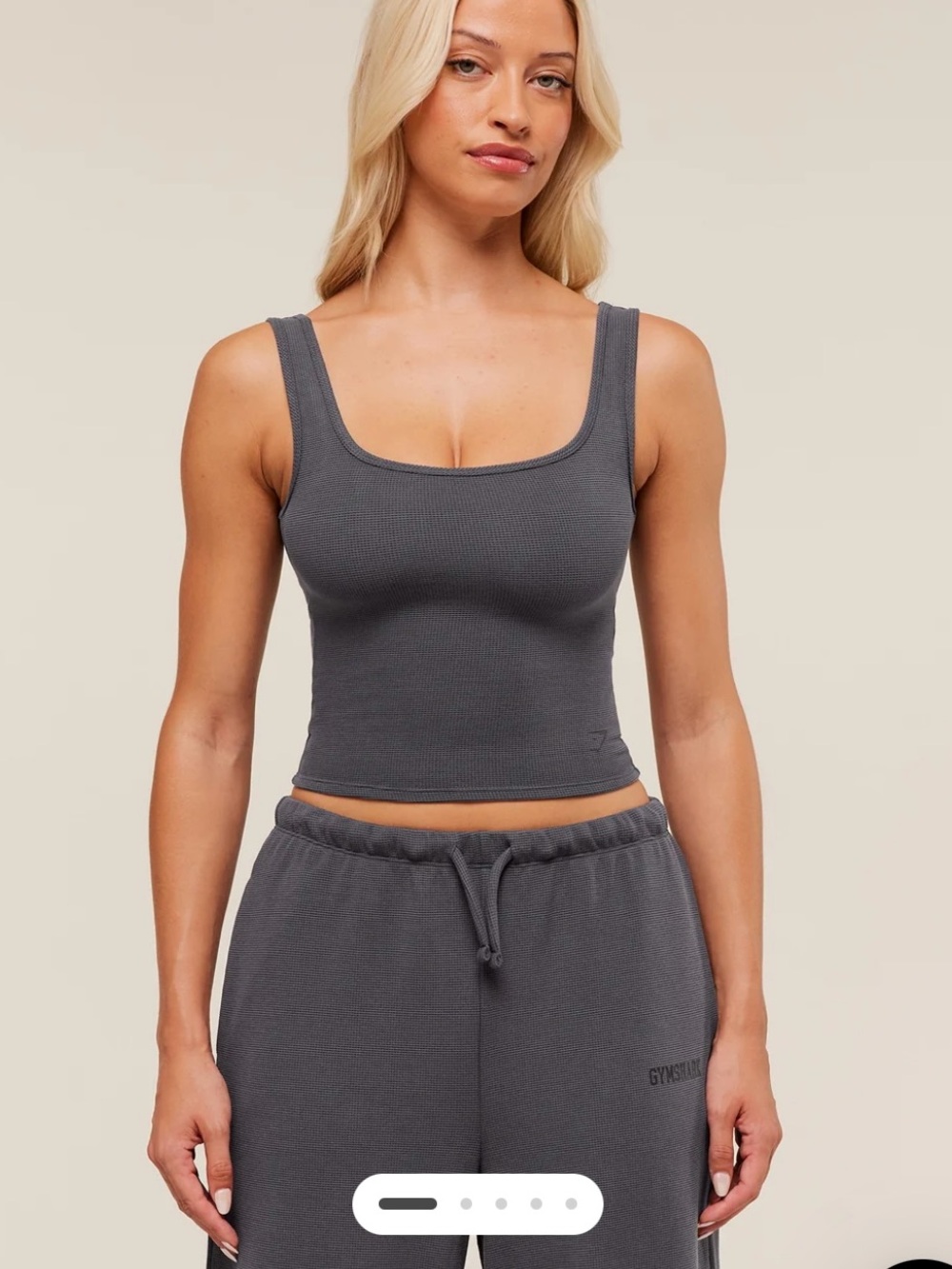 Gymshark Waffle Crop Top in Grey